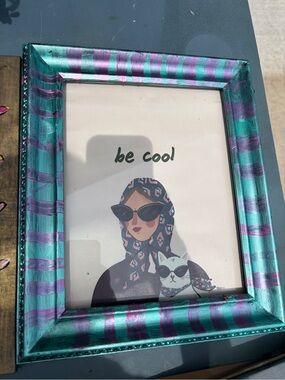 Be Cool Teal & Purple Art Print by
